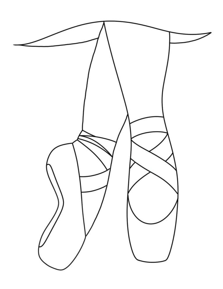 Desenhos de Sapatos de Bailarina 6 para colorir