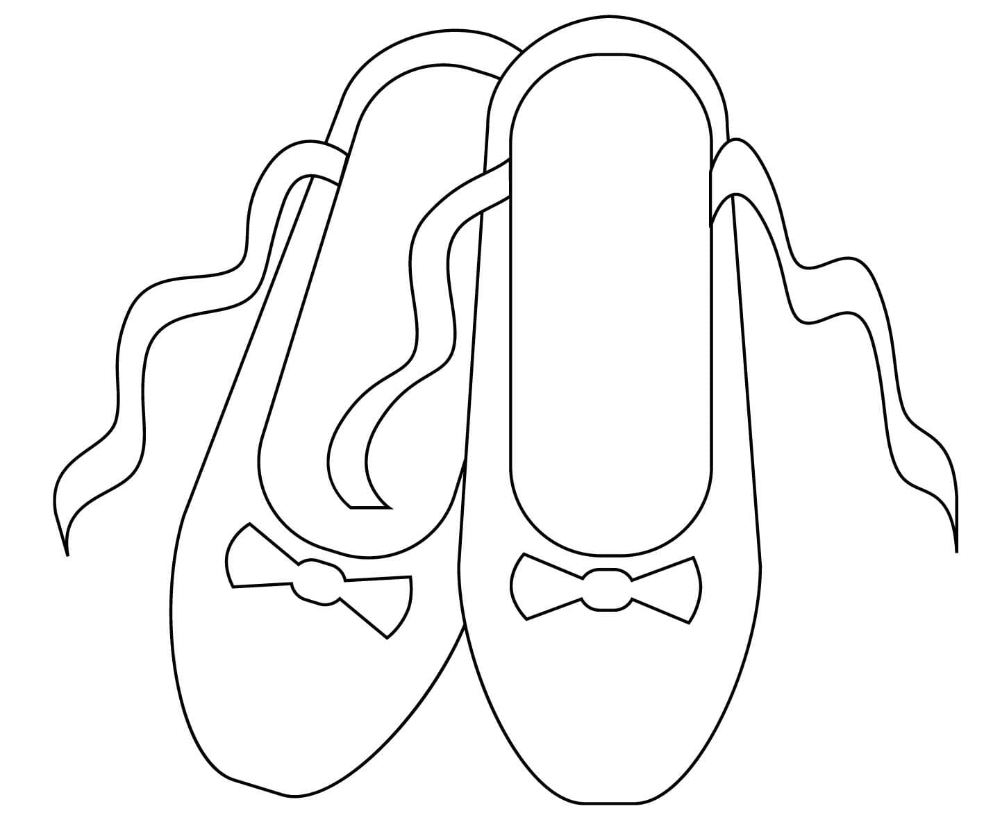 Desenhos de Sapatos de Bailarina básico para colorir