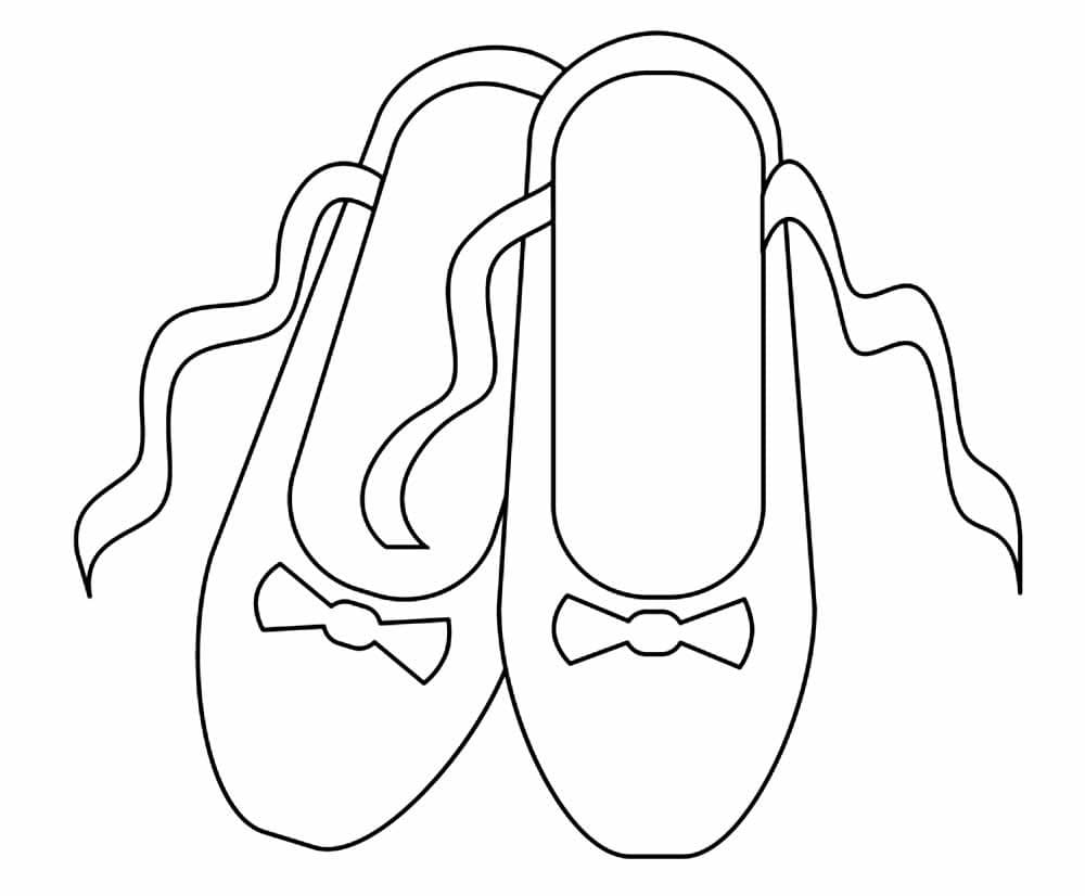 Desenhos de Sapatos de Bailarina fácil grátis para colorir
