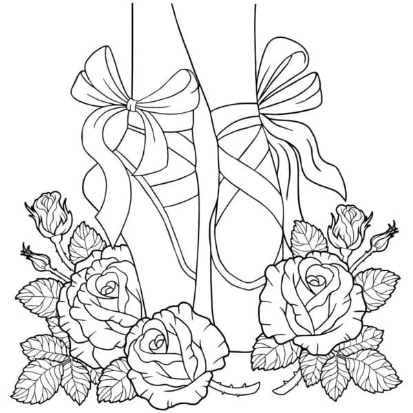 Desenhos de Sapatos de Bailarina grátis para crianças para colorir