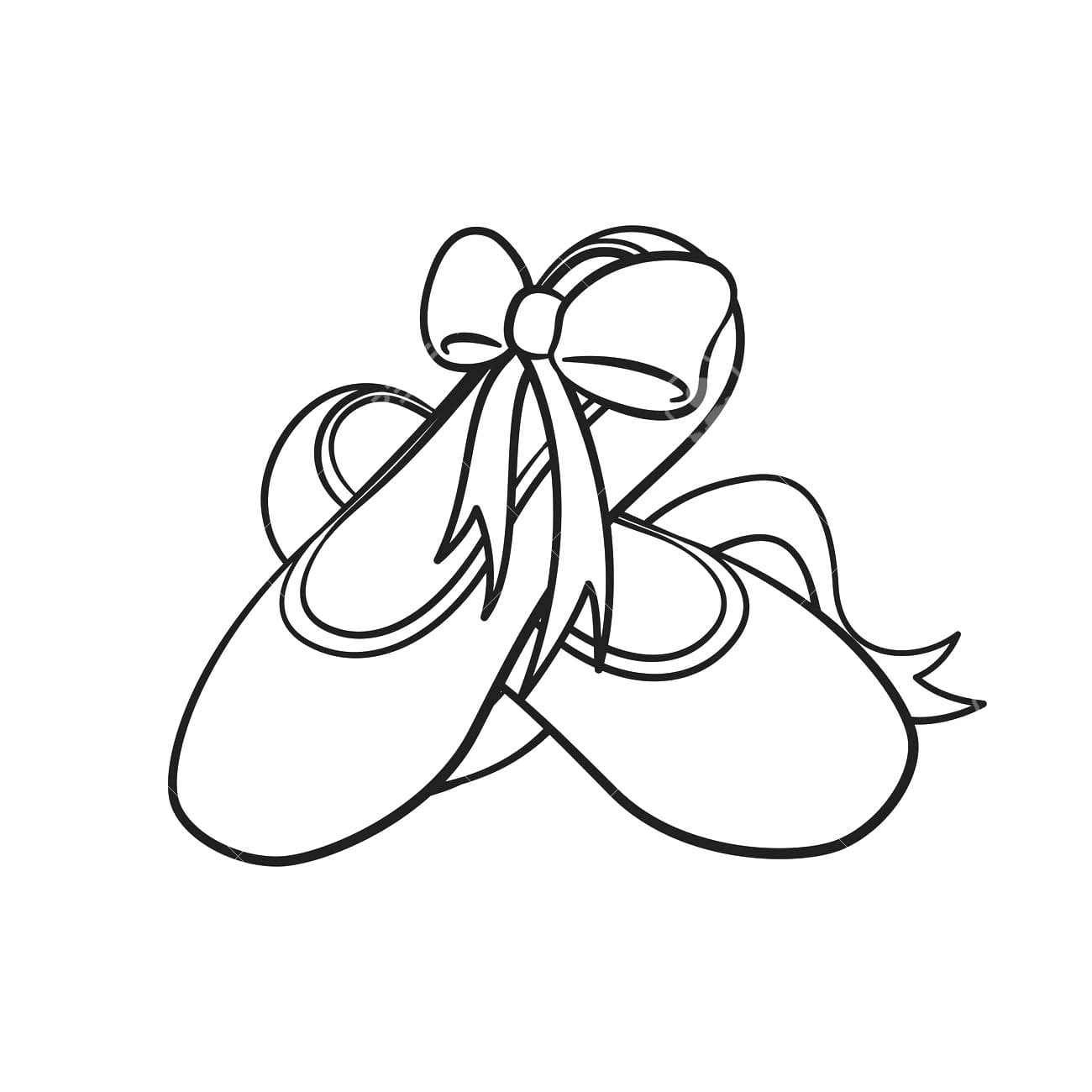 Desenhos de Sapatos de Bailarina impressão gratuita para colorir
