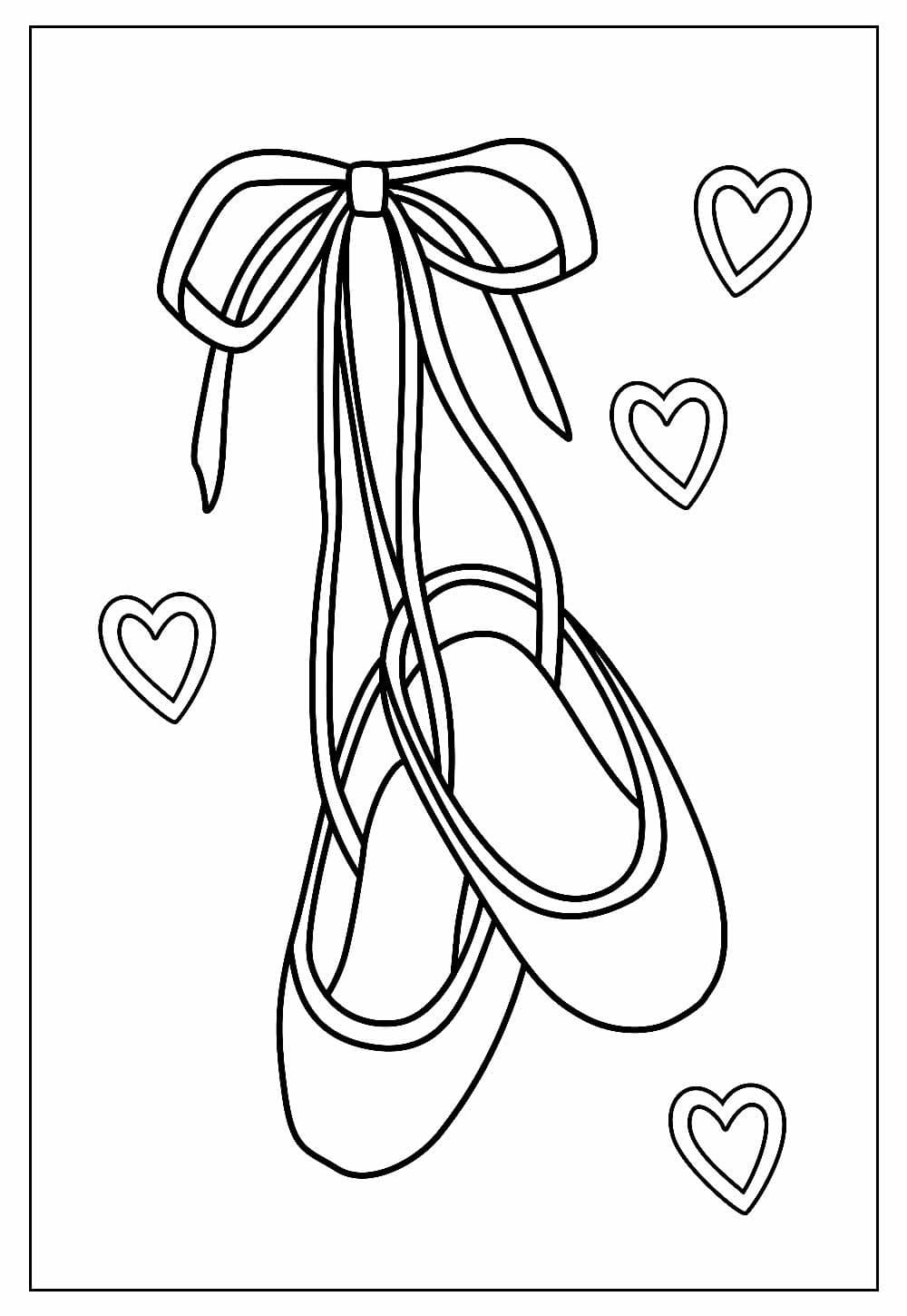 Desenhos de Sapatos de Bailarina imprimível para colorir