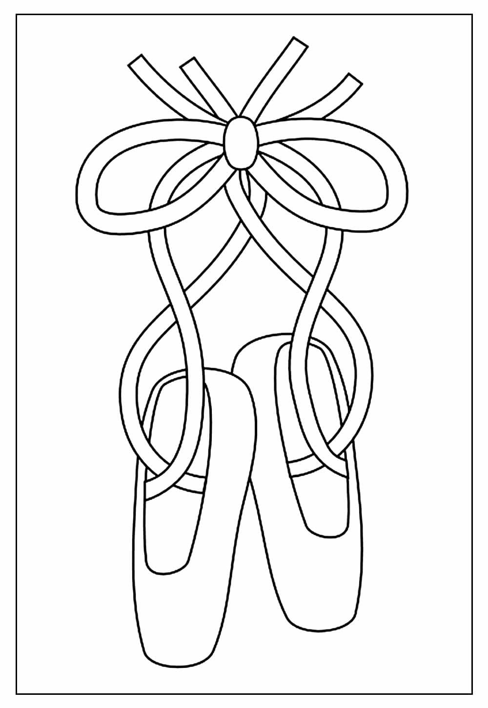 Desenhos de Sapatos de Bailarina para crianças para colorir