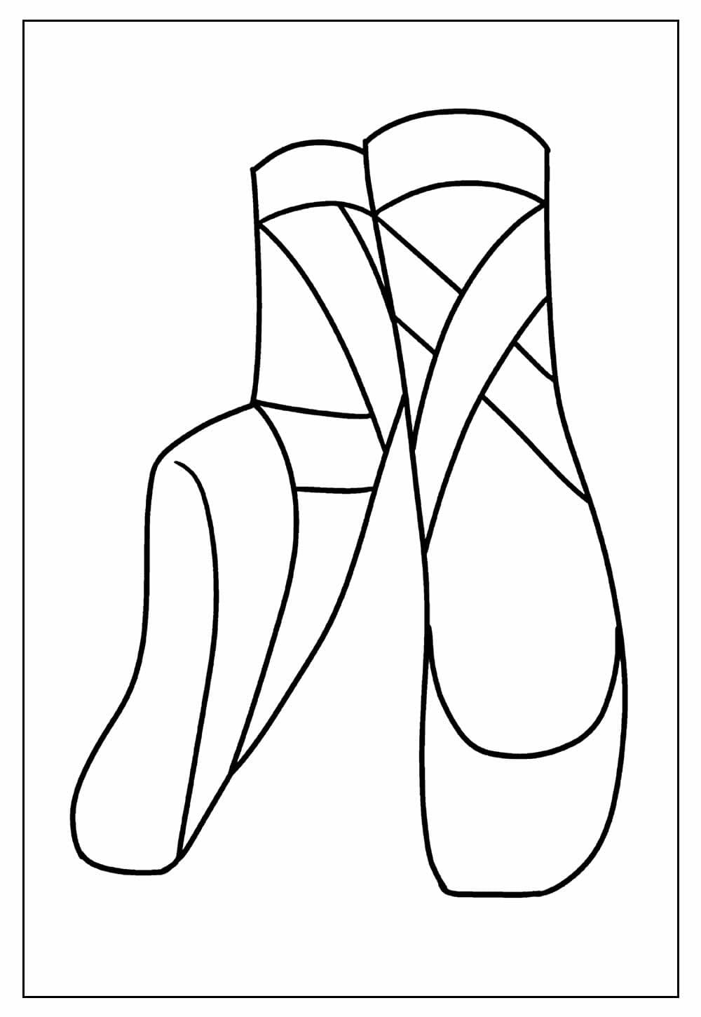 Desenhos de Sapatos de Bailarina simples grátis para colorir