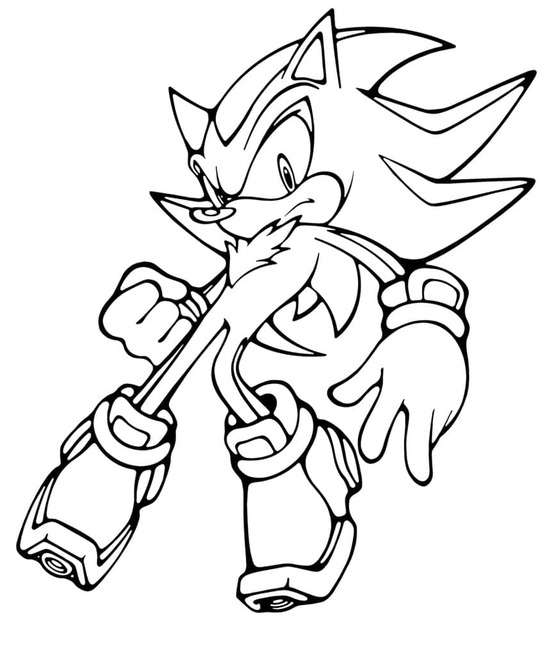 Desenhos de Shadow the Hedgehog fácil impressão para colorir