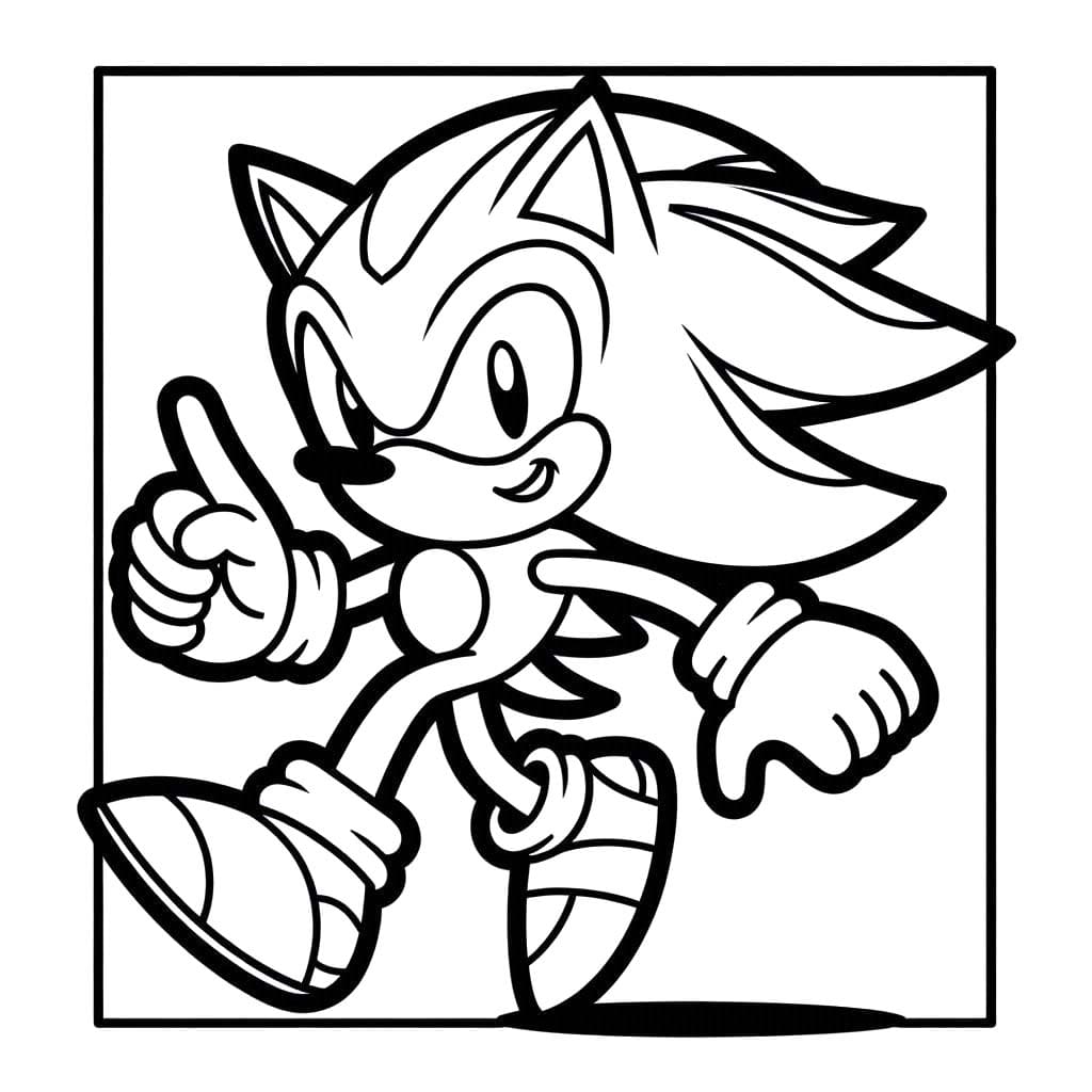 Desenhos de Shadow the Hedgehog imprimível para crianças para colorir