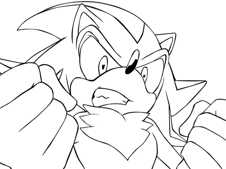 Desenhos de Shadow the Hedgehog simples em crianças para colorir