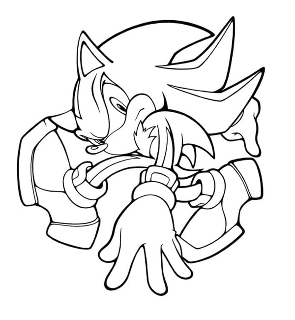 Desenhos de Shadow the Hedgehog simples impressão para colorir