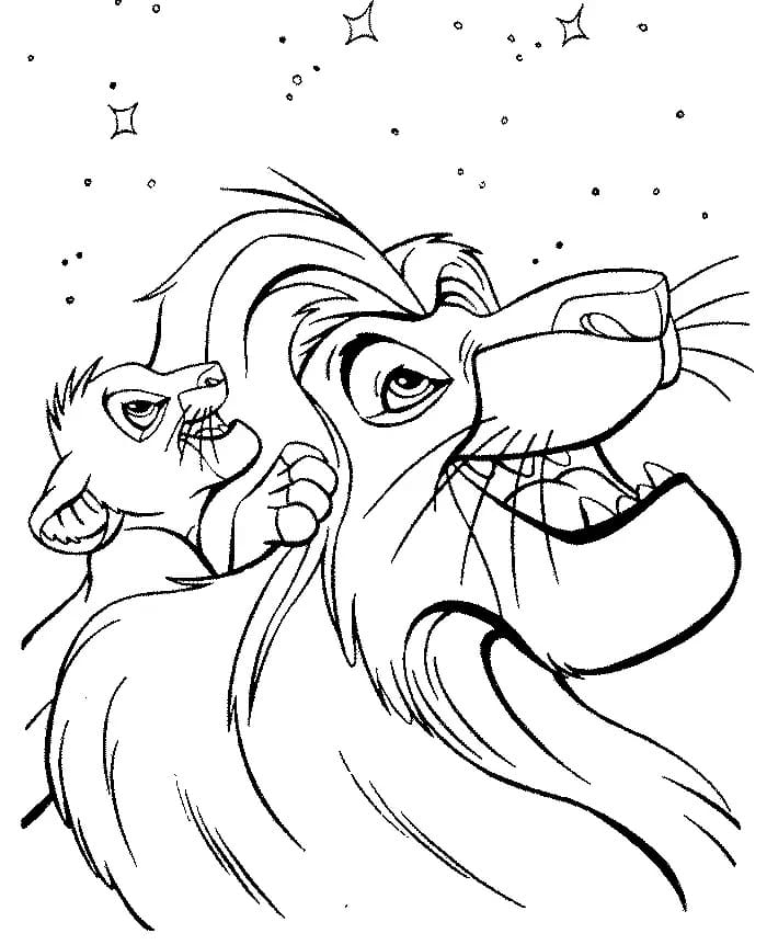 Desenhos de Simba fácil para colorir