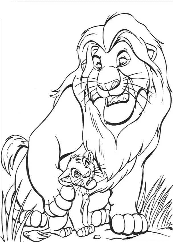 Desenhos de Simba grátis para crianças para colorir