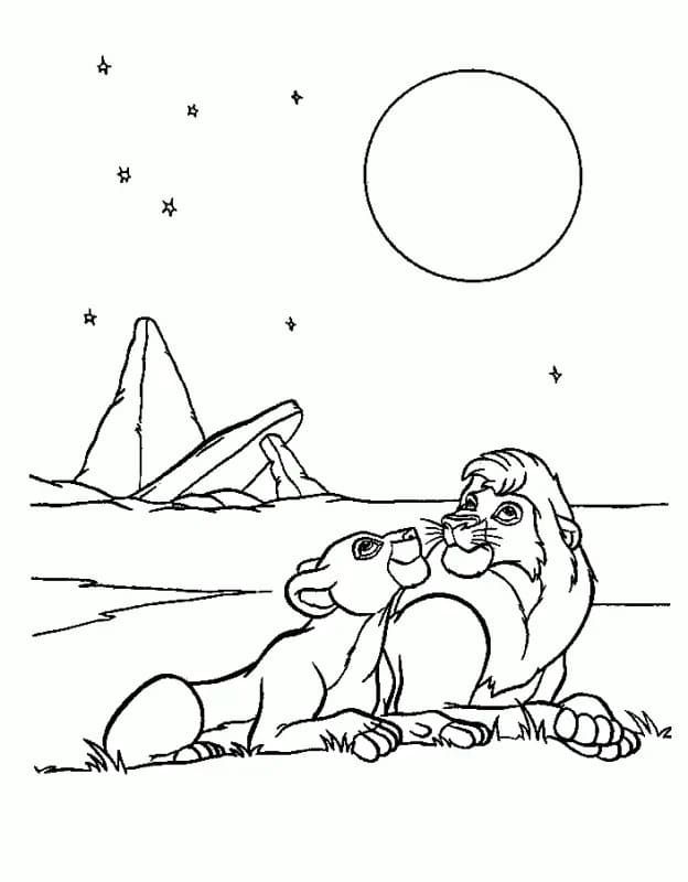 Desenhos de Simba imprimível para colorir