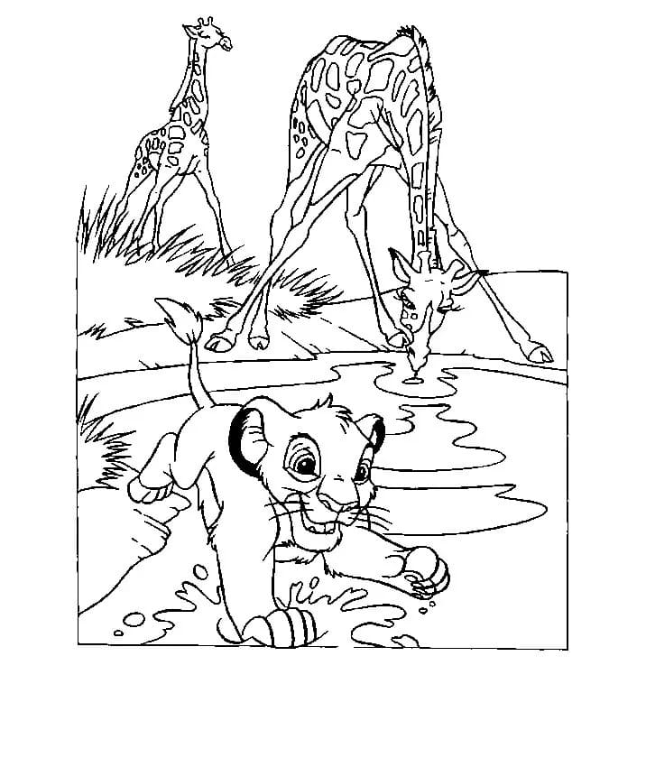 Desenhos de Simba para crianças para colorir