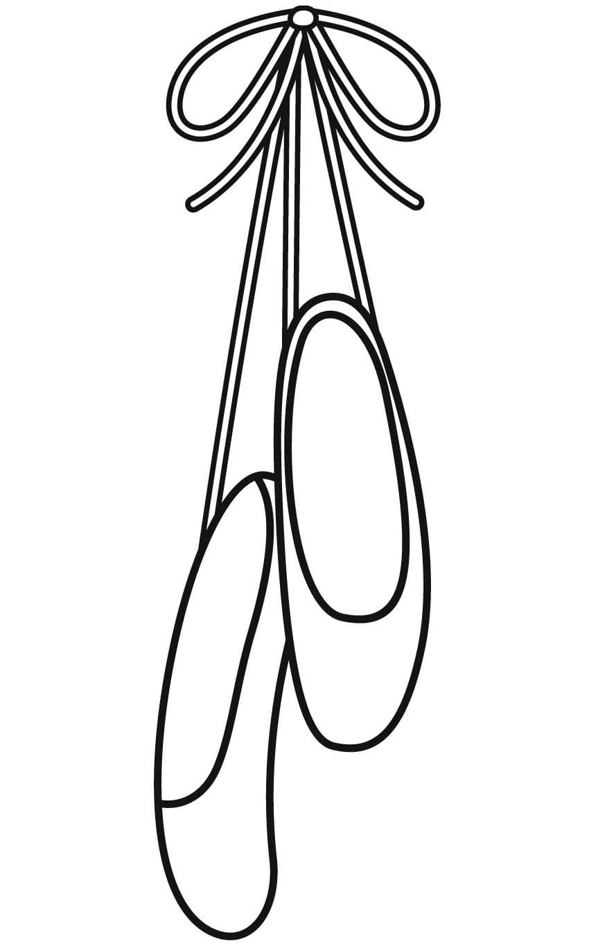 Desenhos de Desenho Sapatos de Bailarina básico para colorir