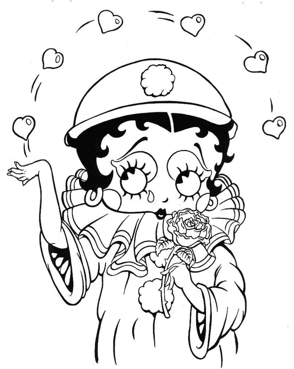 Desenhos de Betty Boop básico em crianças para colorir