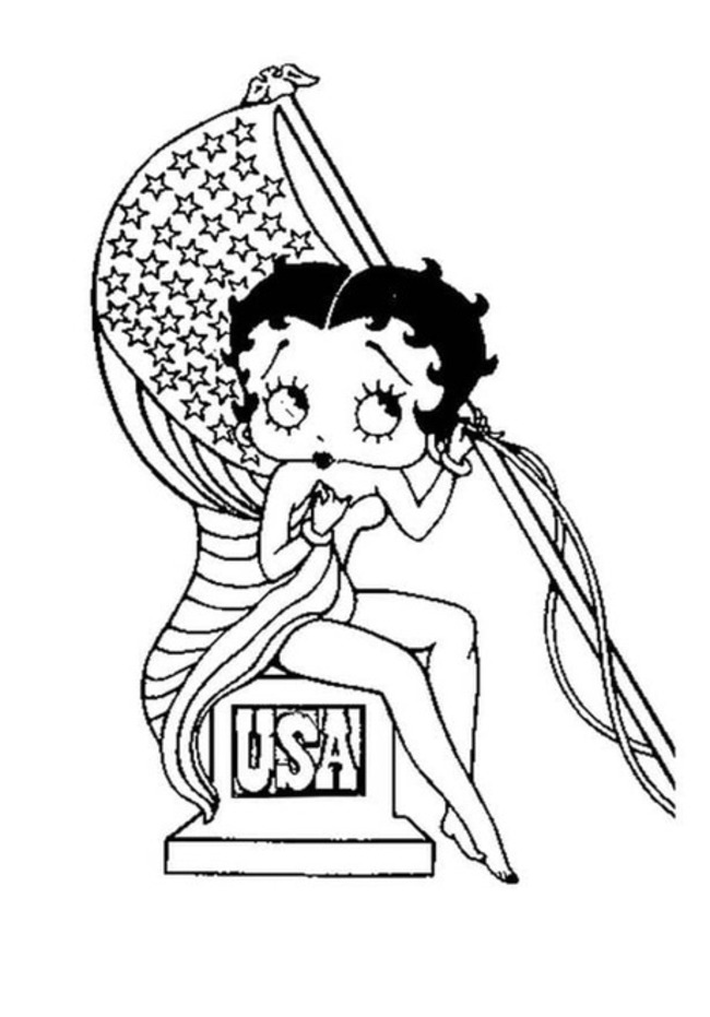Desenhos de Betty Boop fácil em crianças para colorir