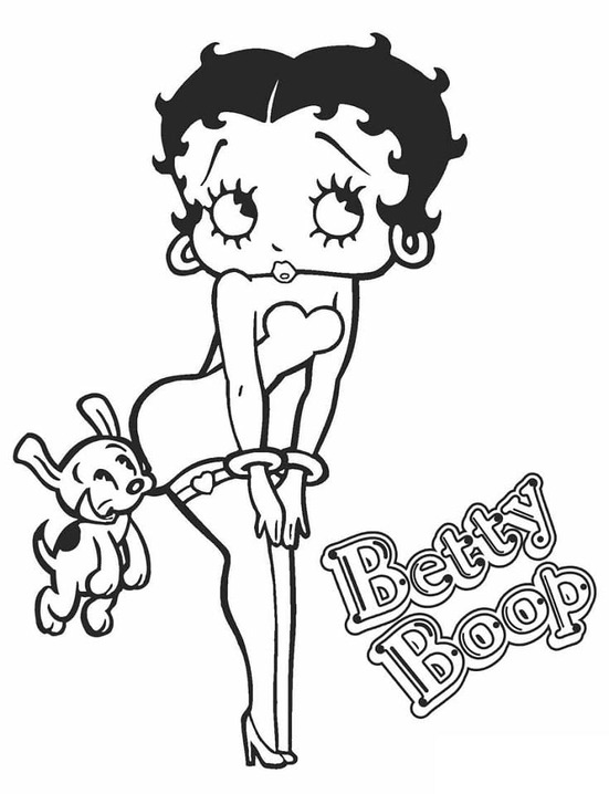 Desenhos de Betty Boop fácil grátis para colorir