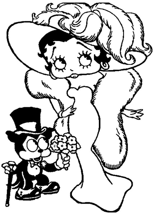 Desenhos de Betty Boop fácil impressão para colorir