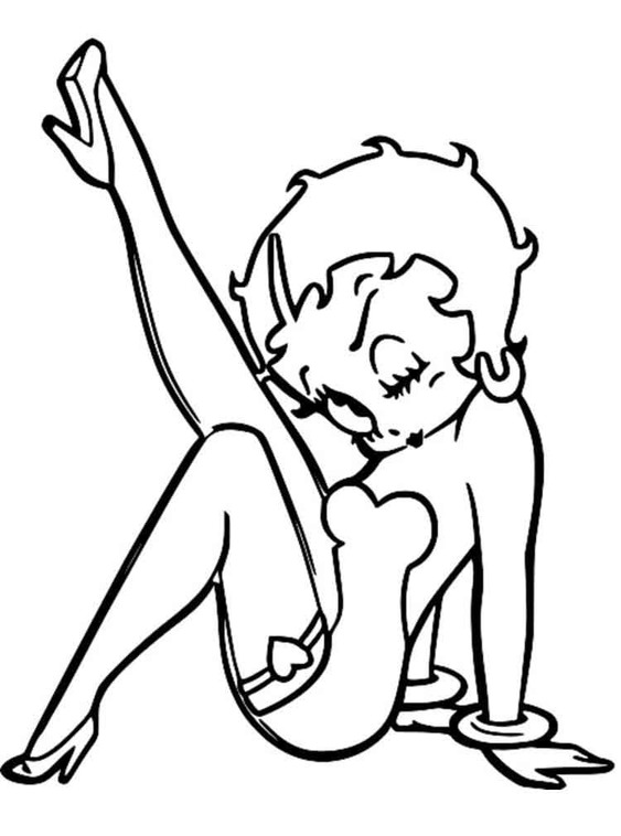 Desenhos de Betty Boop simples grátis para colorir