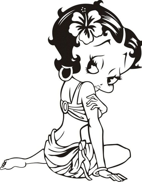 Desenhos de Betty Boop simples impressão para colorir