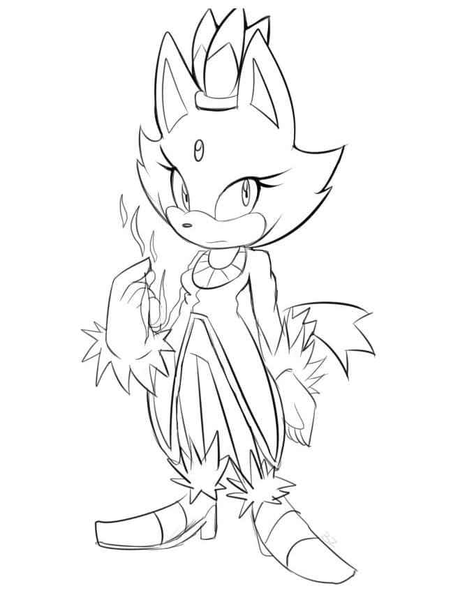 Desenhos de Blaze the Cat imprimível para crianças para colorir
