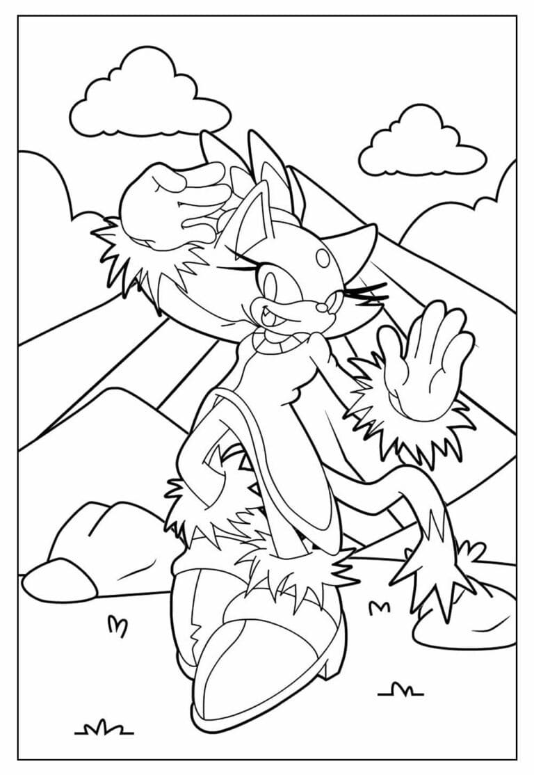Desenhos de Blaze the Cat simples em crianças para colorir