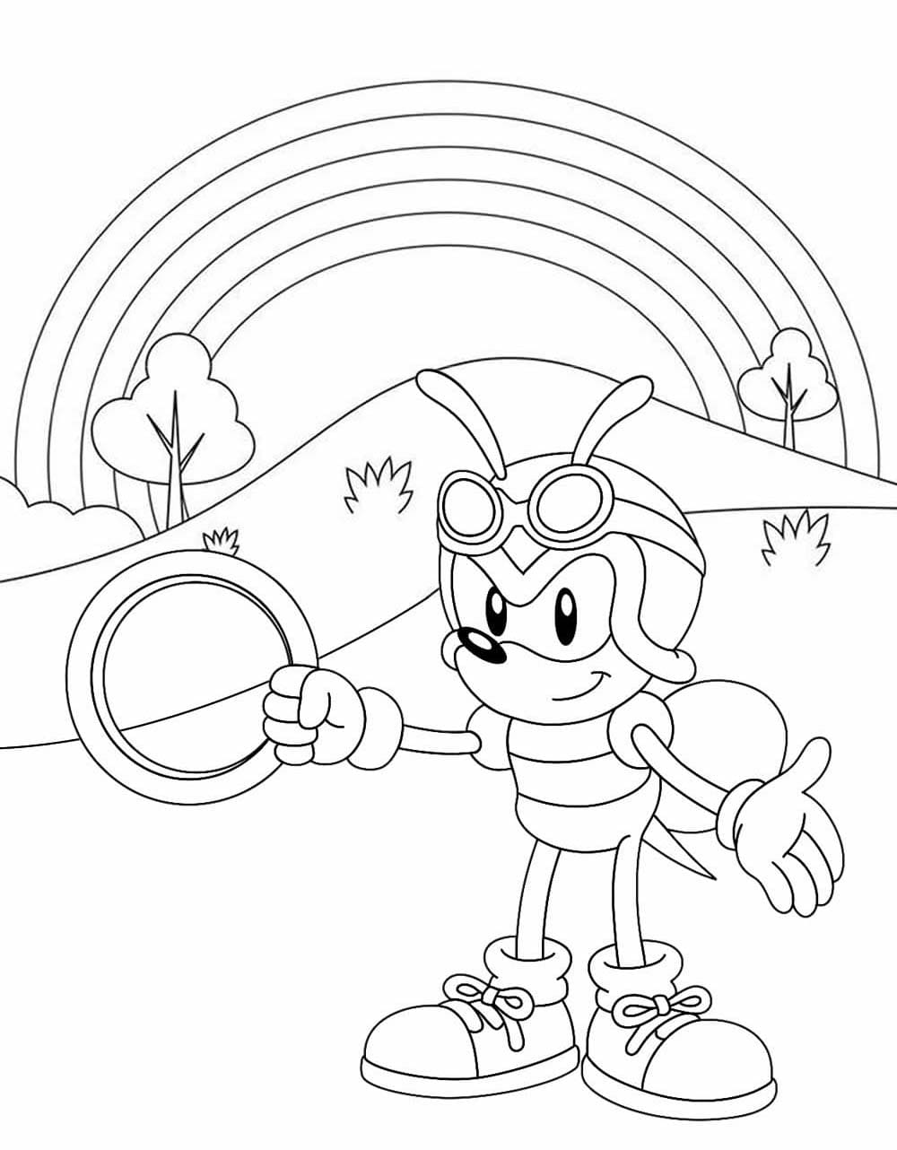 Desenhos de Charmy Bee imprimível para crianças para colorir