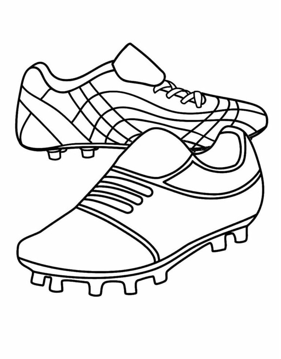 Desenhos de Chuteiras simples em crianças para colorir