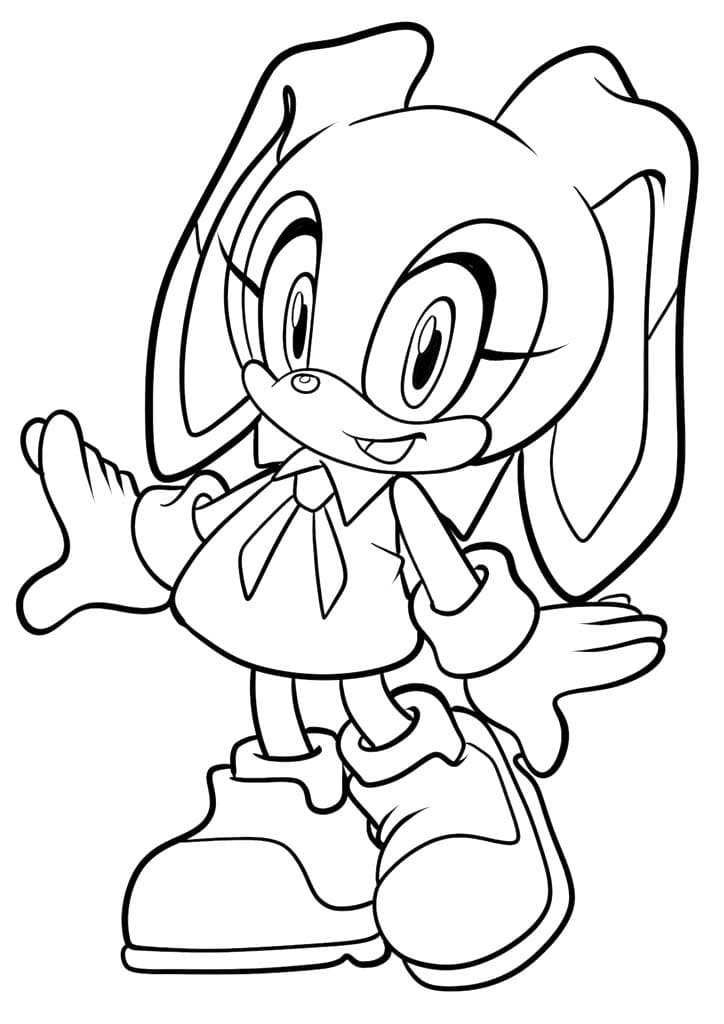 Desenhos de Cream the Rabbit básico em crianças para colorir