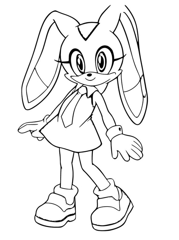 Desenhos de Cream the Rabbit imprimível para crianças para colorir