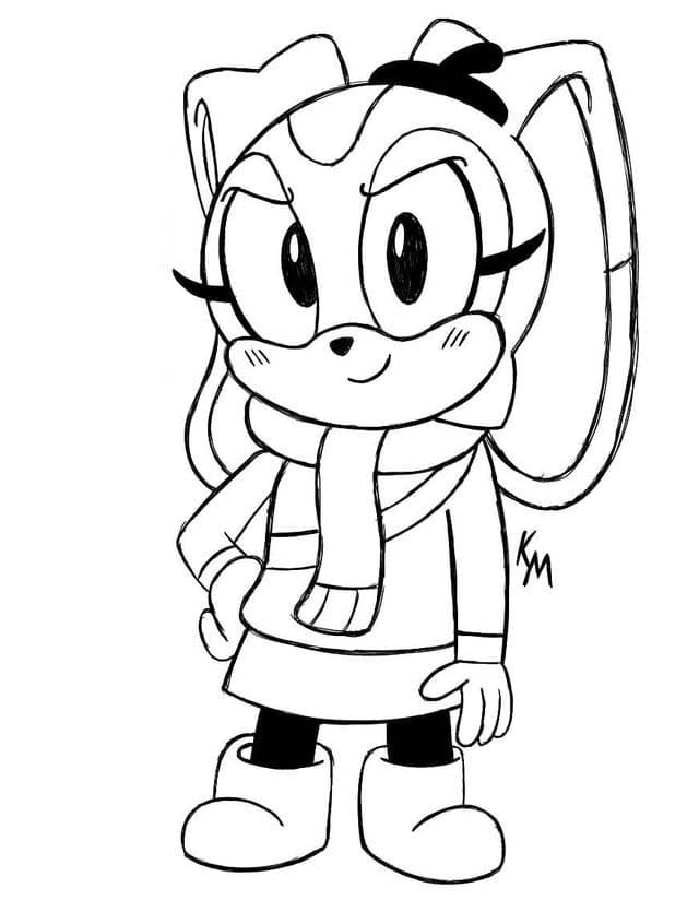 Desenhos de Cream the Rabbit simples em crianças para colorir