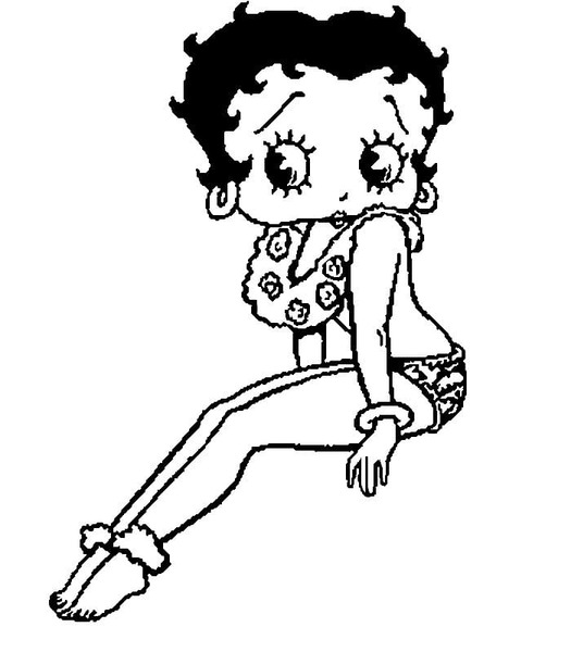 Desenhos de Desenhe Betty Boop básico em crianças para colorir