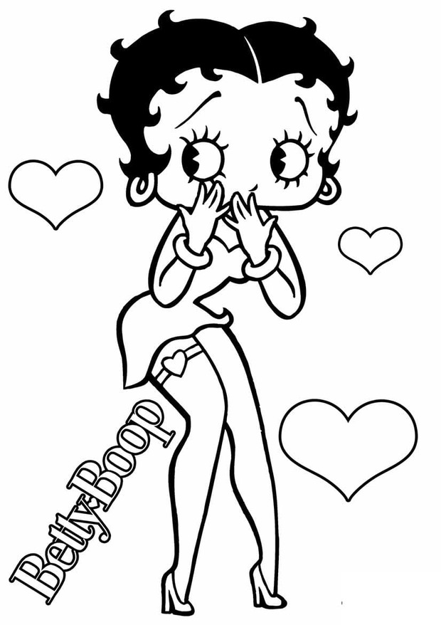 Desenhos de Desenhe Betty Boop fácil em crianças para colorir