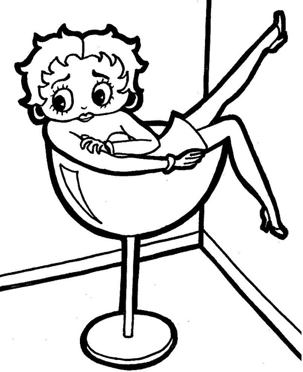 Desenhos de Desenhe Betty Boop fácil impressão para colorir