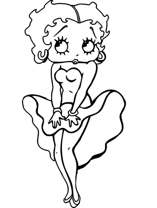 Desenhos de Desenhe Betty Boop imprimível para crianças para colorir