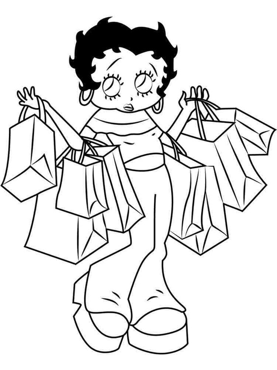 Betty Boop Para Colorir