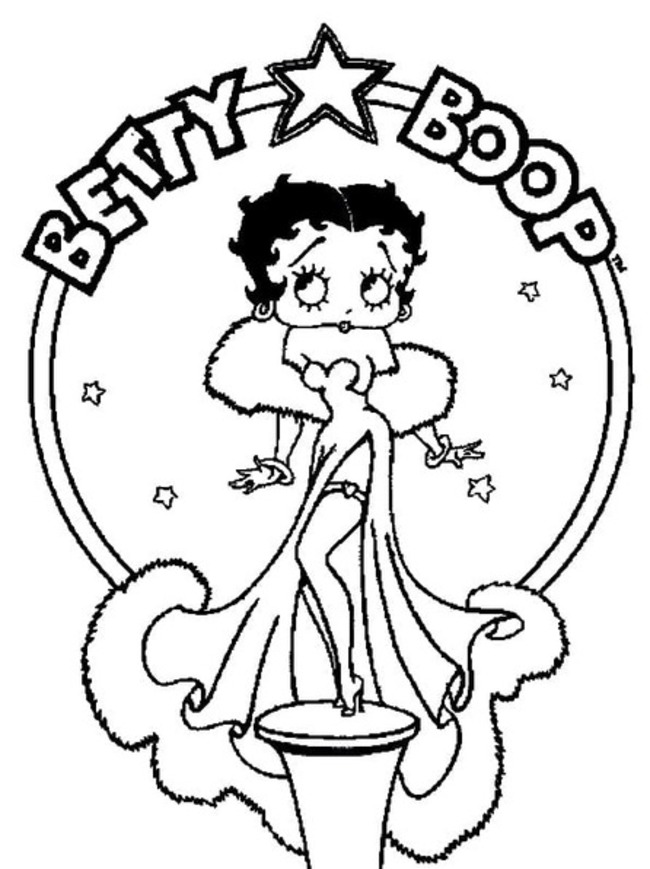 Desenhos de Desenhe Betty Boop simples grátis para colorir