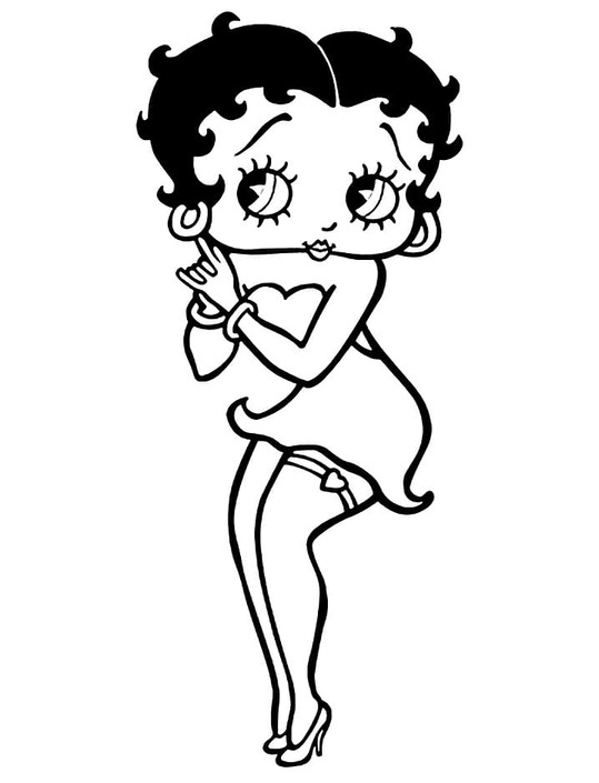 Desenhos de Desenhe Betty Boop simples impressão para colorir