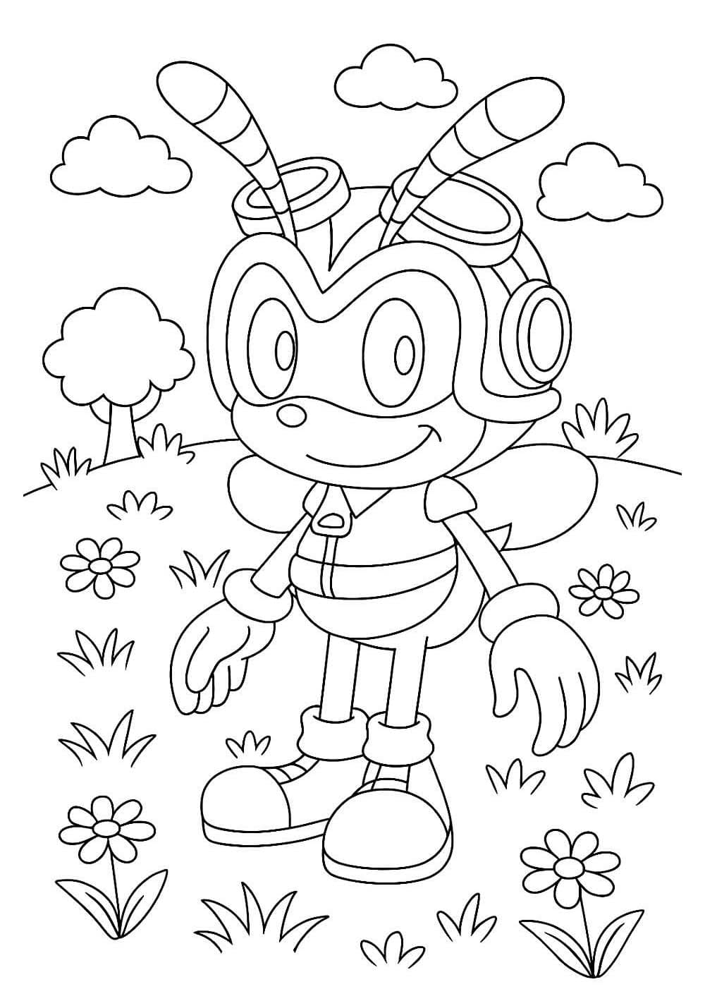 Desenhos de Desenhe Charmy Bee simples em crianças para colorir
