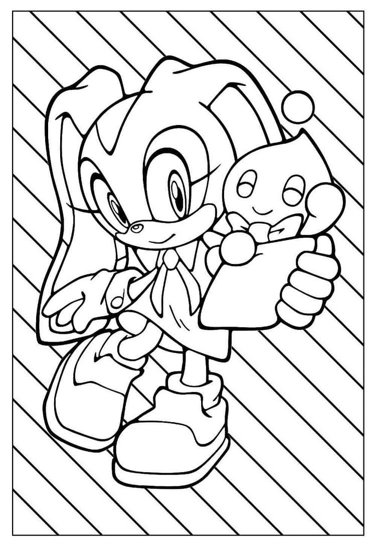 Desenhos de Desenhe Cream the Rabbit básico para colorir