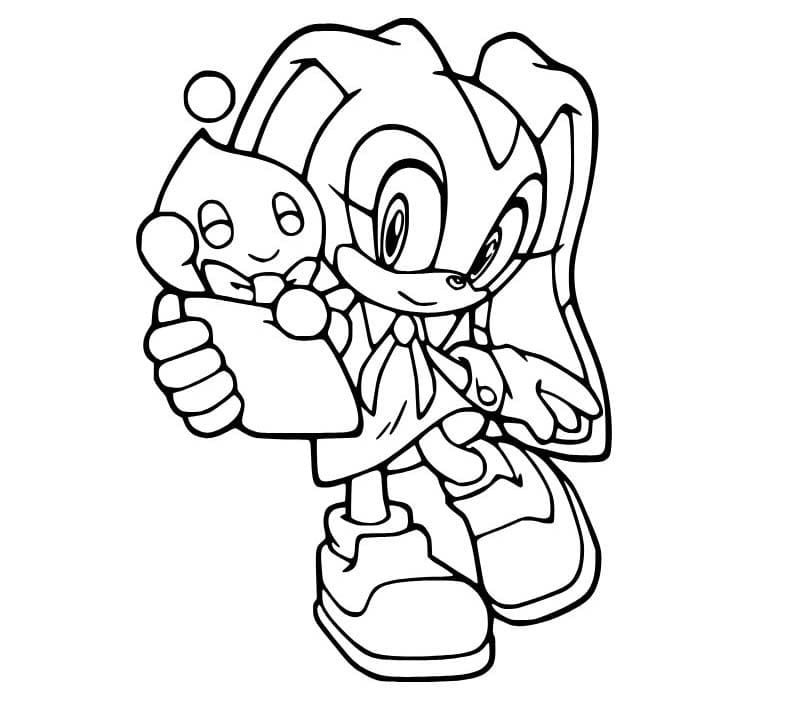 Desenhos de Desenhe Cream the Rabbit simples em crianças para colorir