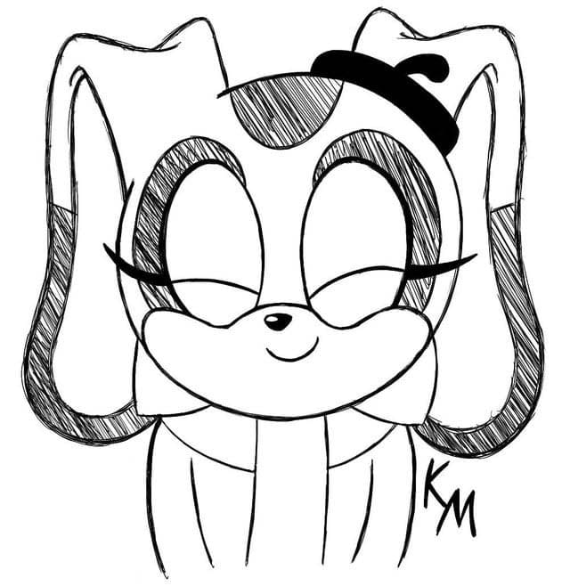 Desenhos de Desenhe Cream the Rabbit sorrindo para colorir