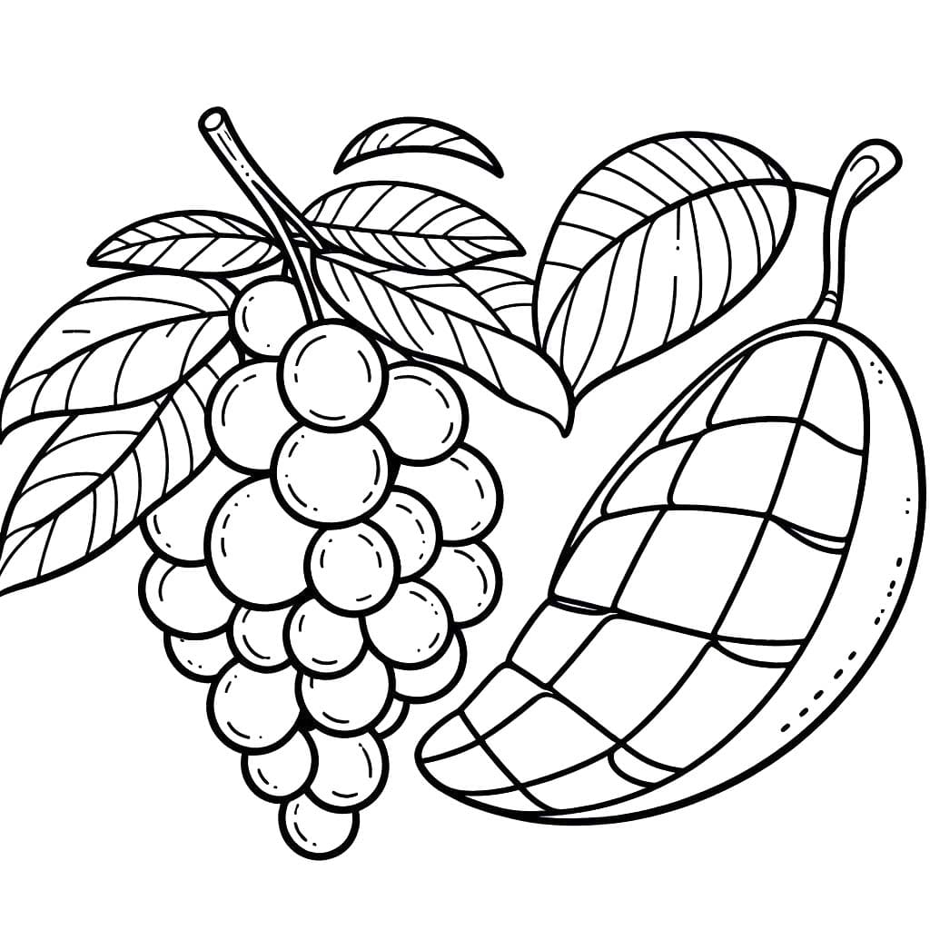 Desenhos de Desenhe Frutas básico para colorir