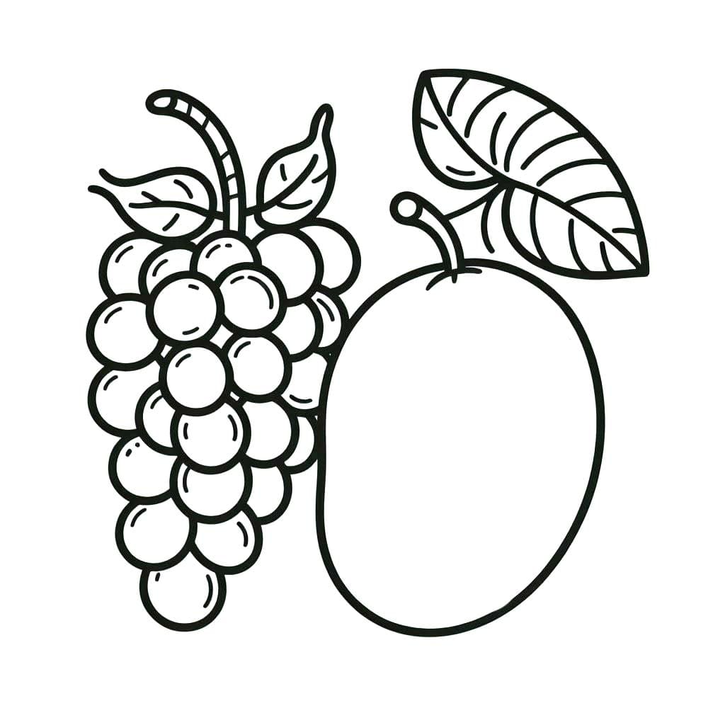 Desenhos de Desenhe Frutas fácil para colorir