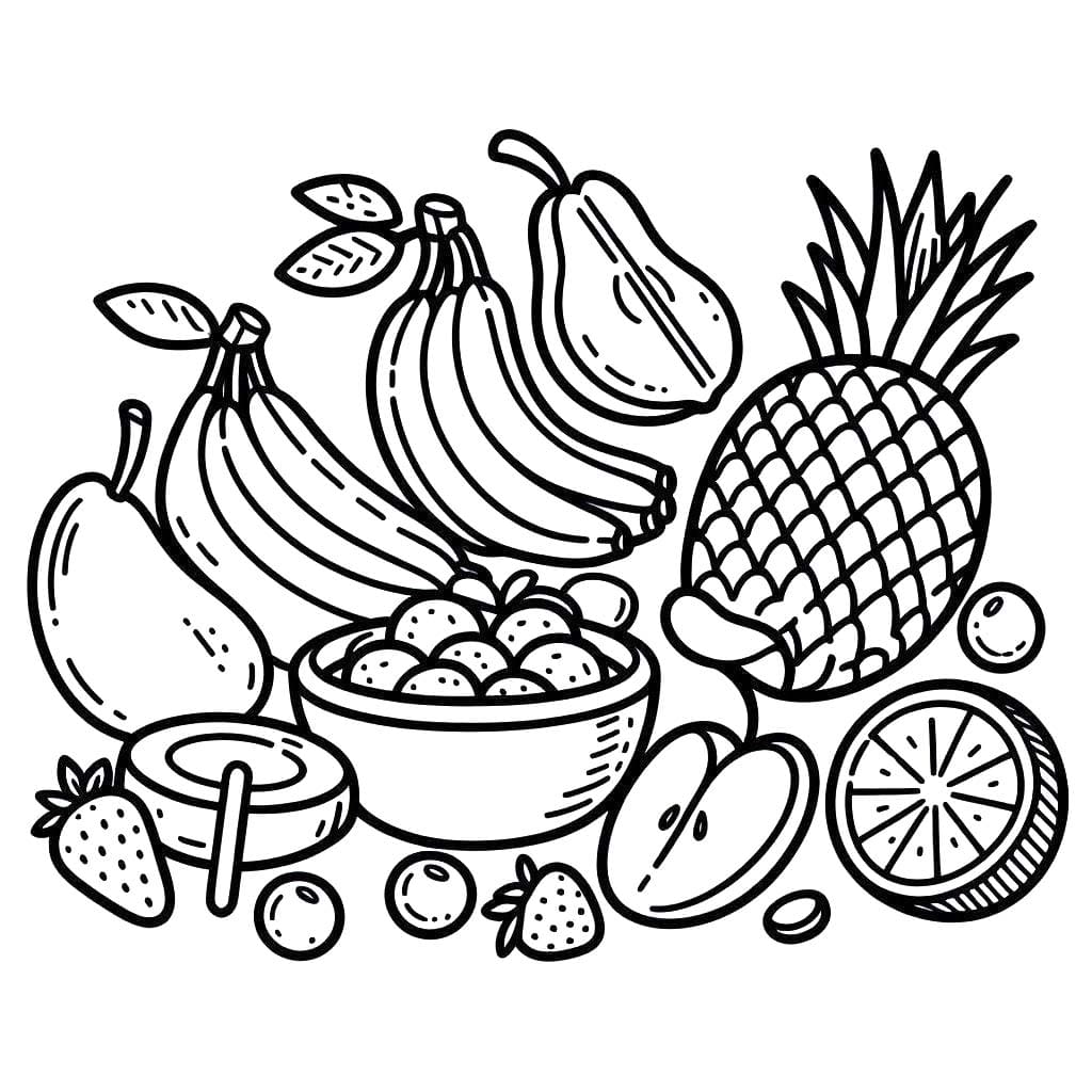 Desenhos de Desenhe Frutas impressão para colorir