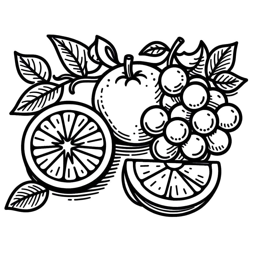 Desenhos de Desenhe Frutas para colorir