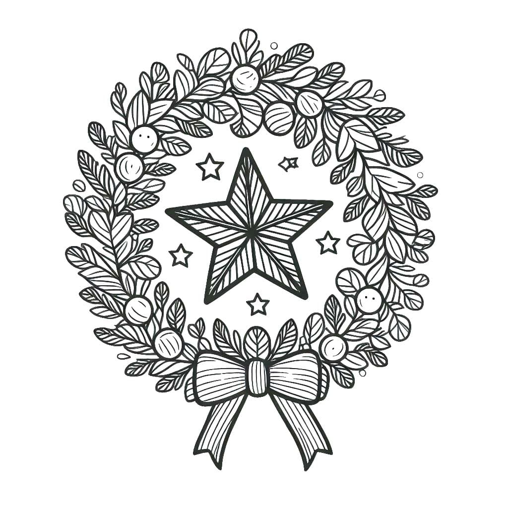 Desenhos de Desenhe Guirlandas de Natal em crianças para colorir