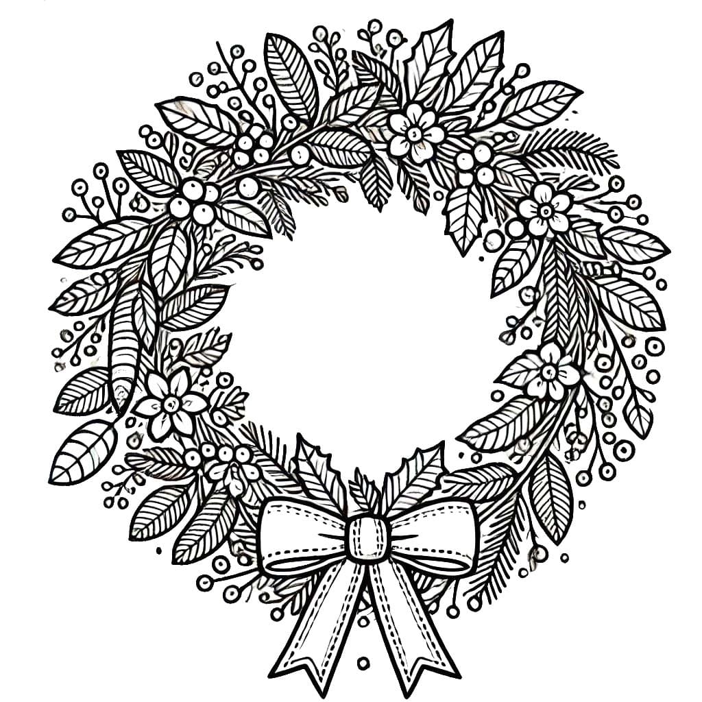Desenhos de Desenhe Guirlandas de Natal fácil em crianças para colorir