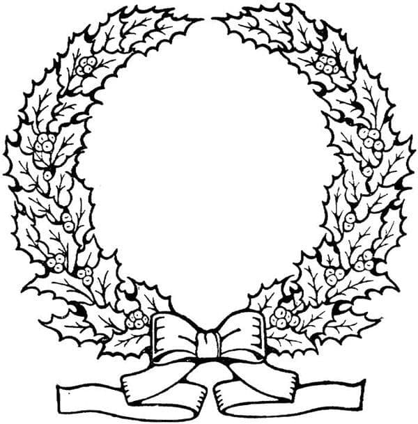 Desenhos de Desenhe Guirlandas de Natal imprimível para crianças para colorir