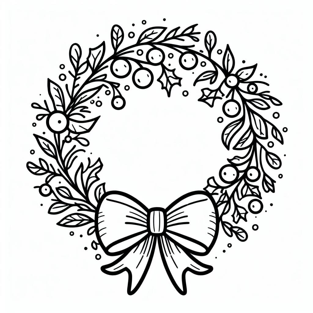 Desenhos de Desenhe Guirlandas de Natal muito simples para colorir