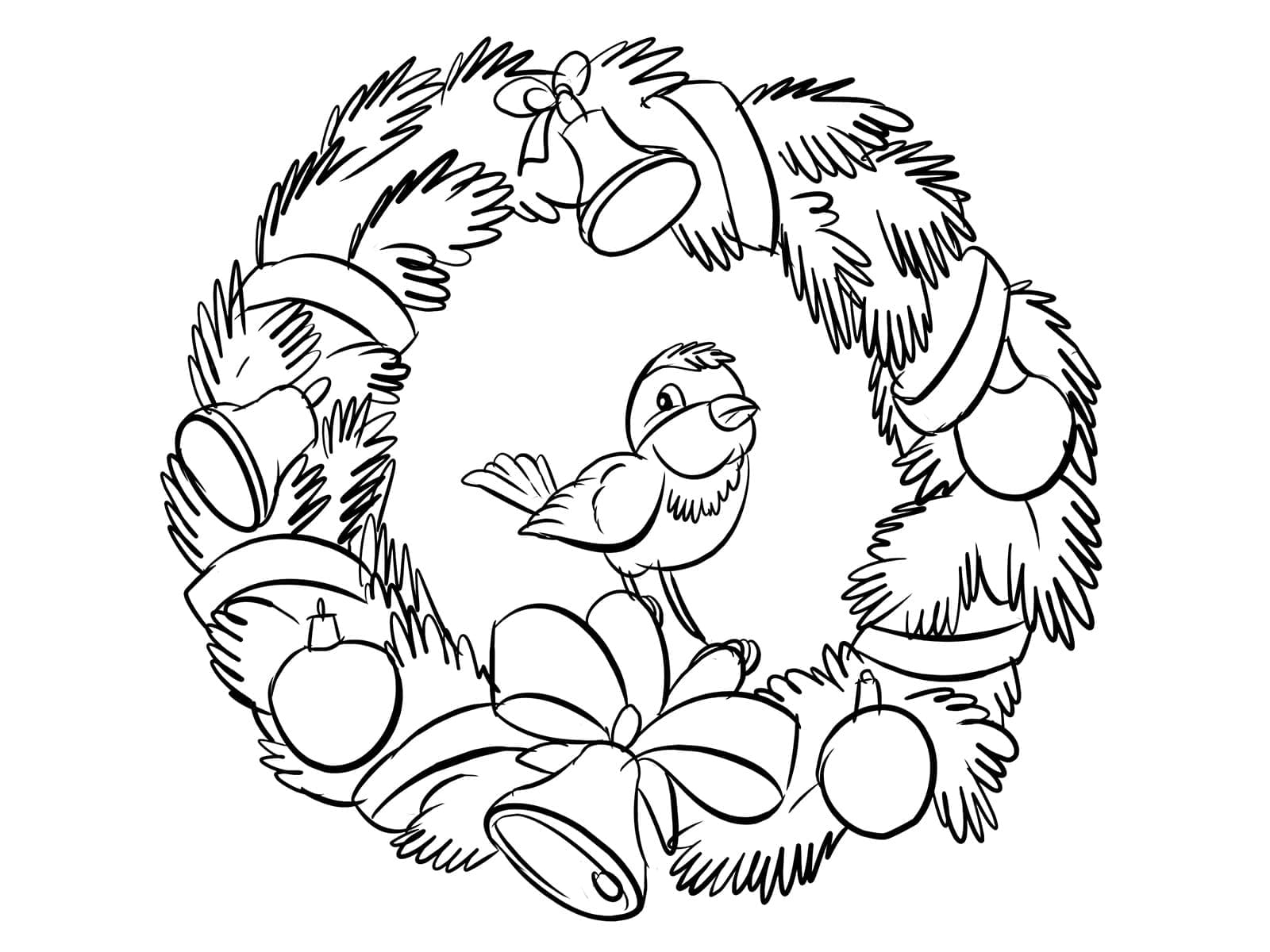 Desenhos de Desenhe Guirlandas de Natal para crianças para colorir